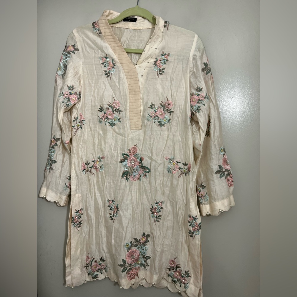 Pakistani kurta/desi clothes/Indian party wear/ floral shirt/eid